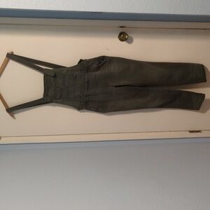 Free People Green Denim Overalls